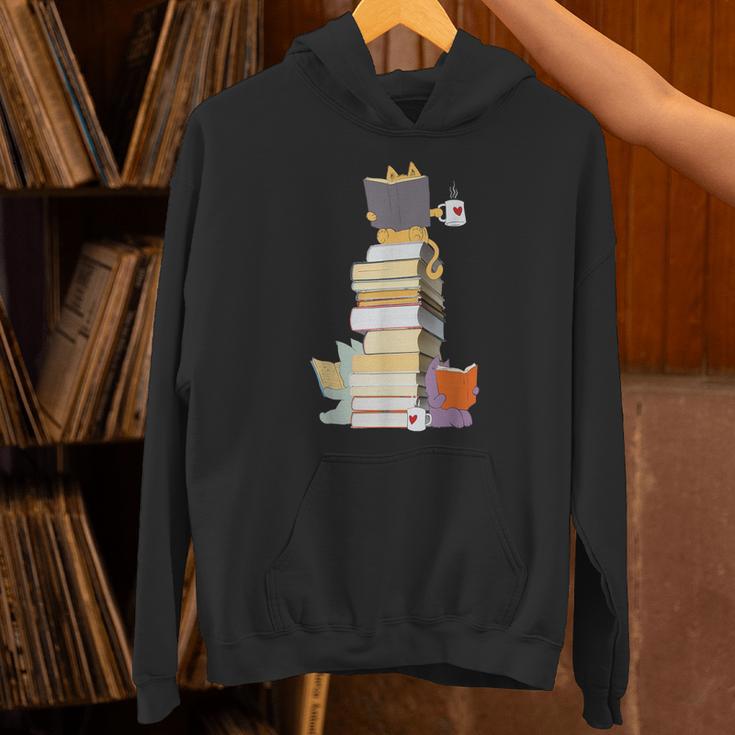 Kawaii Cats Books Coffee Unisex Hoodie