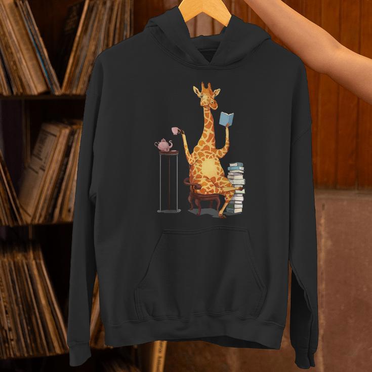 Kawaii Cute Giraffes Books And Tea Women's Unisex Hoodie
