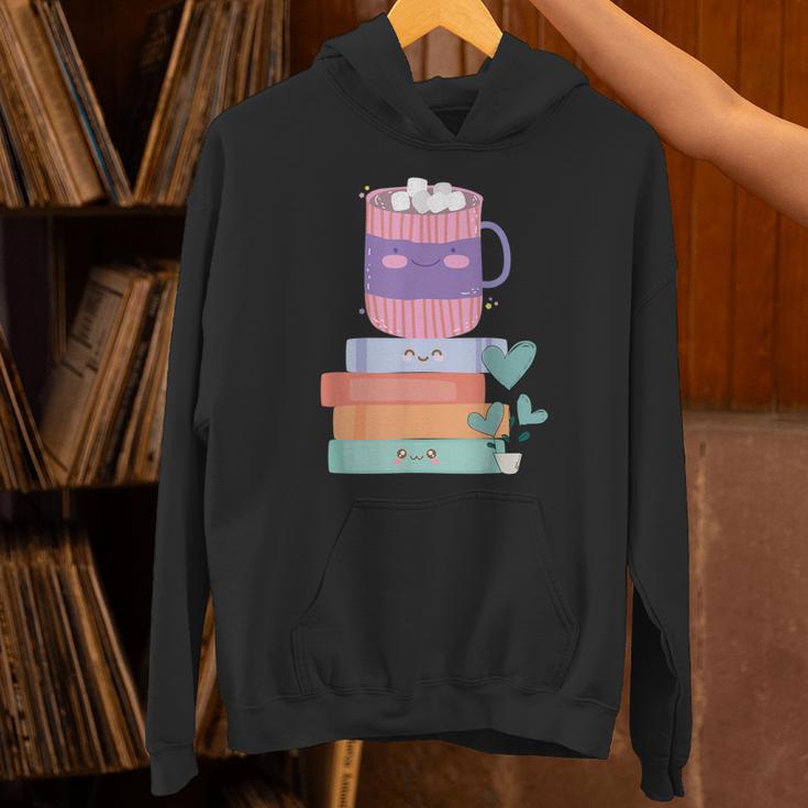 Kawaii Pastel Goth Cute Hot Chocolate Book Lover Anime Art Unisex Hoodie