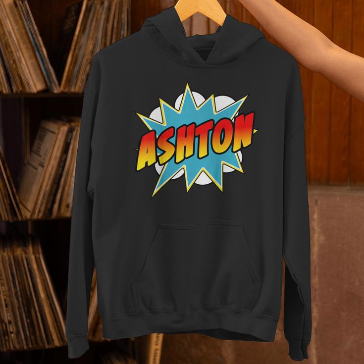 Kids Boys Ashton Name Comic Book Superhero Unisex Hoodie
