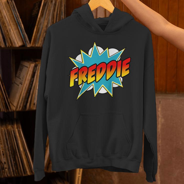 Kids Boys Freddie Name Comic Book Superhero Unisex Hoodie