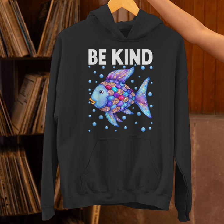 Be Kind Rainbow Scale Fish Teacher Reading Book Toddler Unisex Hoodie Be Kind Rainbow Scale Fish Teacher Reading Book Toddler Unisex Hoodie