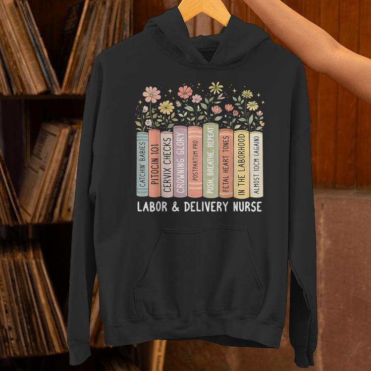 Labor And Delivery Nurse Book Wildflower Mother Baby Nursing Unisex Hoodie