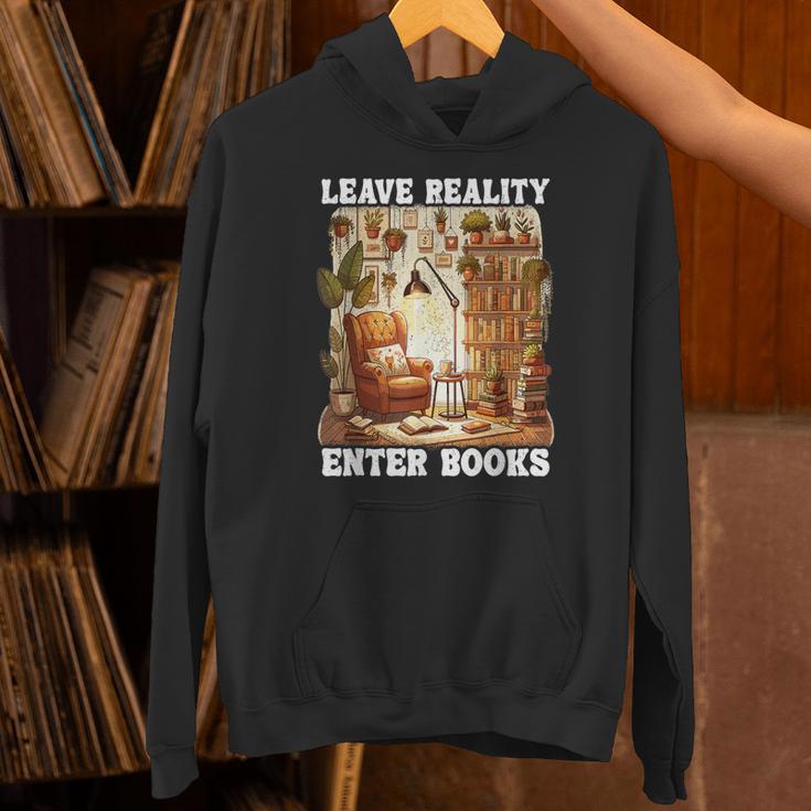 Leave Reality Enter Books Bookworm Reading Book Unisex Hoodie Leave Reality Enter Books Bookworm Reading Book Unisex Hoodie