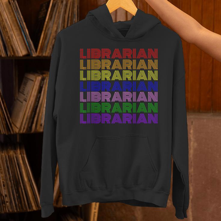 LGBTQ Pride Librarian Library Worker Reading Books Book Fan Unisex Hoodie