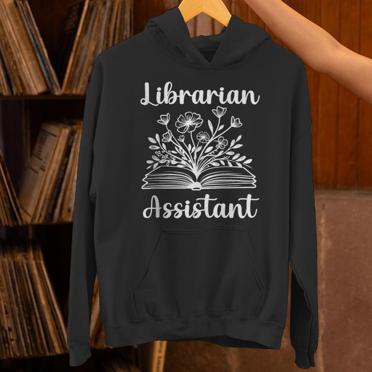 Librarian Assistant Cute Floral Book Reader For Women Unisex Hoodie