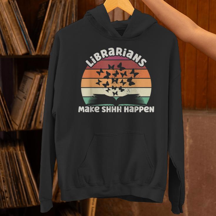 Librarians Make Shhh Happen Open Book Librarian Unisex Hoodie