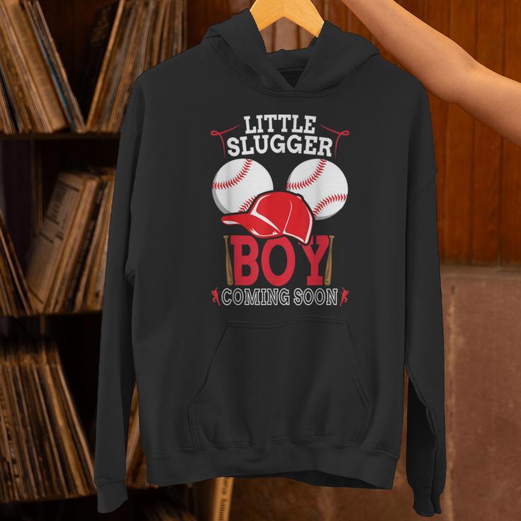 Little Slugger Boy Coming Soon Baby Announcement Baseball Unisex Hoodie Little Slugger Boy Coming Soon Baby Announcement Baseball Unisex Hoodie