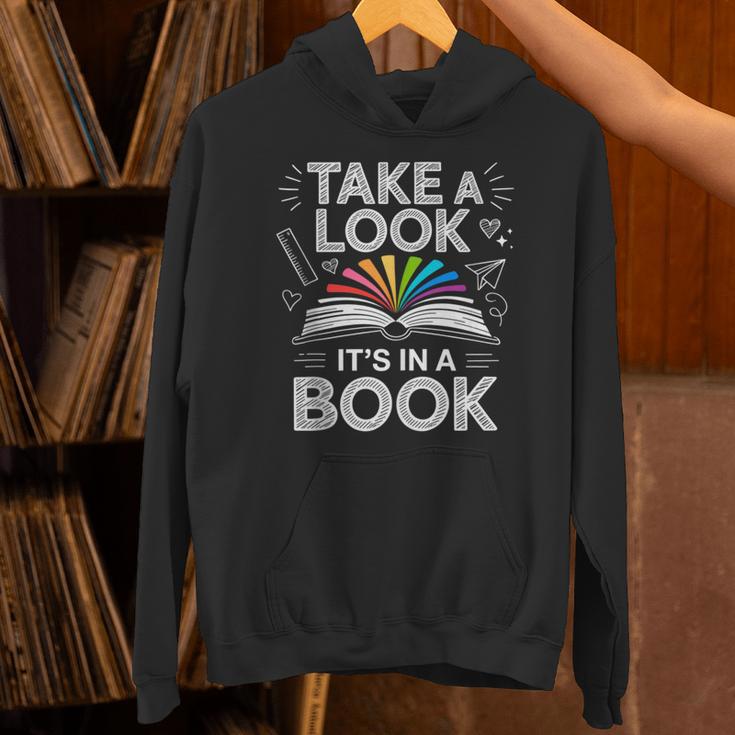Take A Look Its In A Book Chalkboard Team Bookworm Librarian Unisex Hoodie Take A Look Its In A Book Chalkboard Team Bookworm Librarian Unisex Hoodie