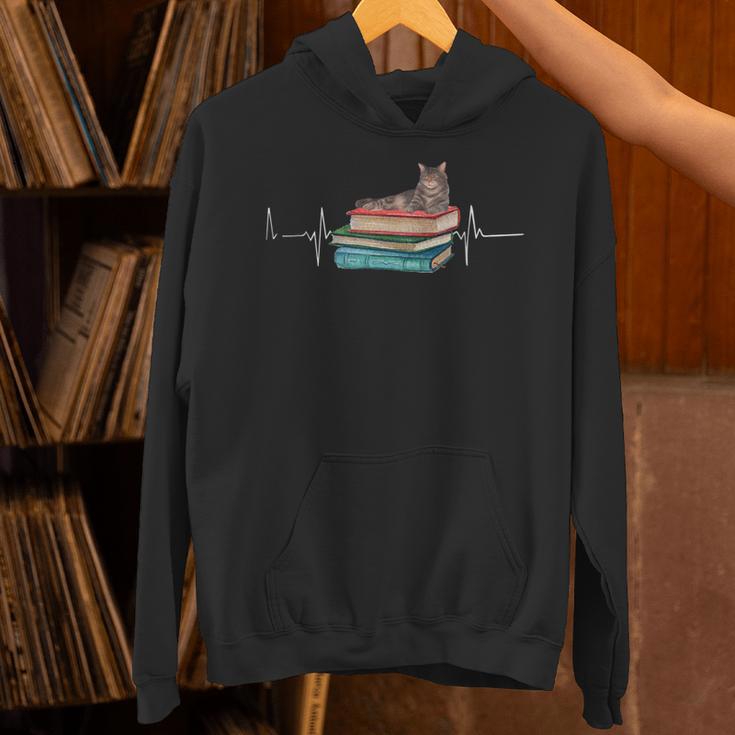 Love Cat Heartbeat Cats And Books For Cats Lovers Men Women Kids Unisex Hoodie