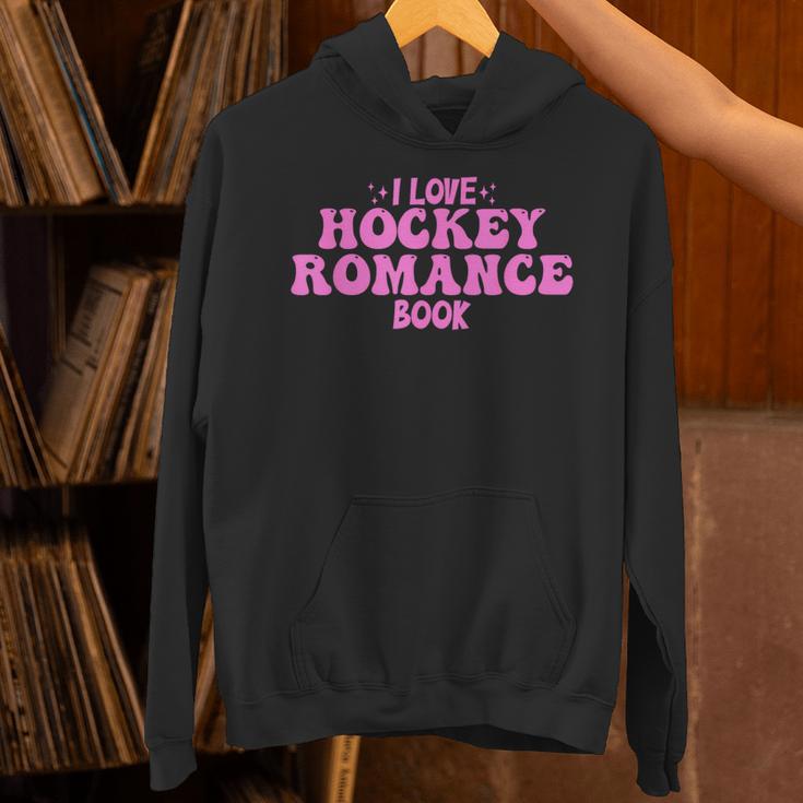 I Love Hockey Romance Book Hockey Lover Bookish Quote Unisex Hoodie I Love Hockey Romance Book Hockey Lover Bookish Quote Unisex Hoodie