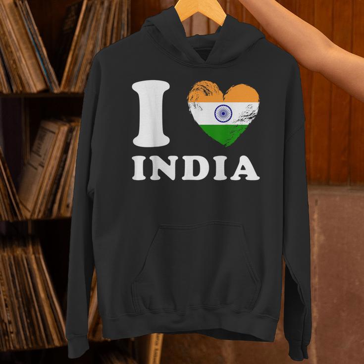 I Love India ハートフラッグインド パーカー