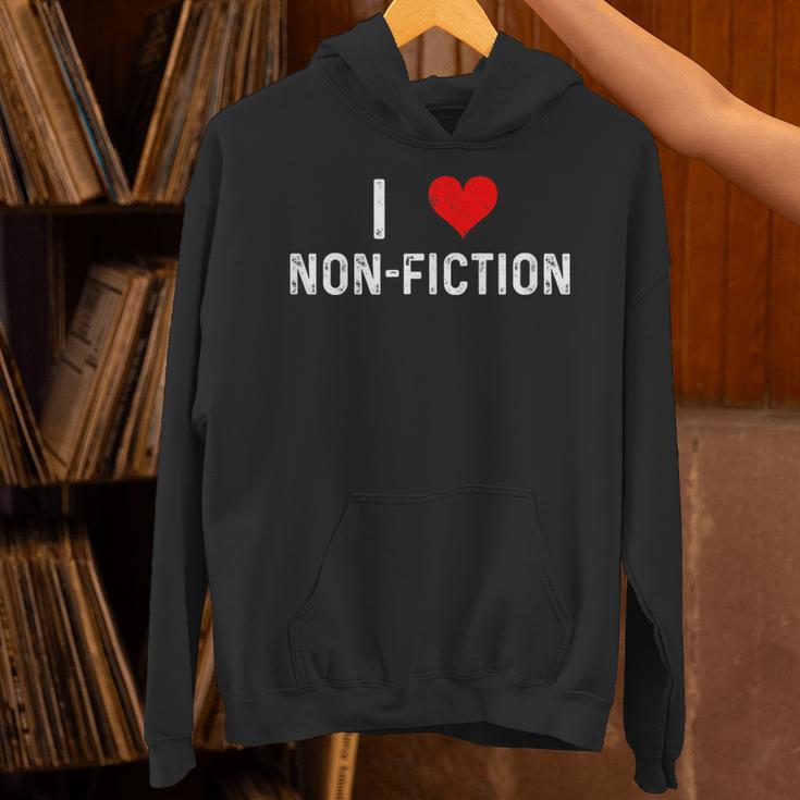 I Love Non Fiction Heart Books Reading Writing Writer Read Unisex Hoodie I Love Non Fiction Heart Books Reading Writing Writer Read Unisex Hoodie