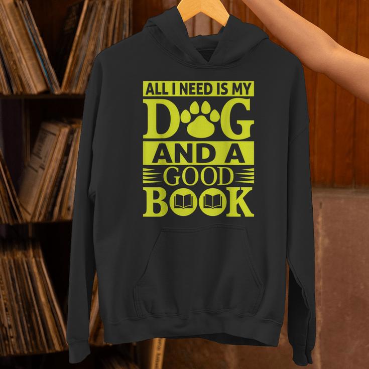 i Love Reading Tee All i Need Is My Dog And a Good Book Men Women Unisex Hoodie