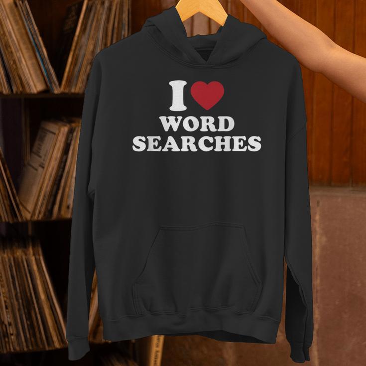 I Love Word Searches Puzzle Book Lover Unisex Hoodie