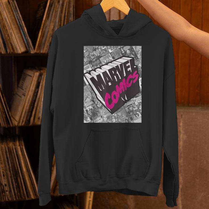 Marvel Comics Logo Comic Book Fill Panel Unisex Hoodie