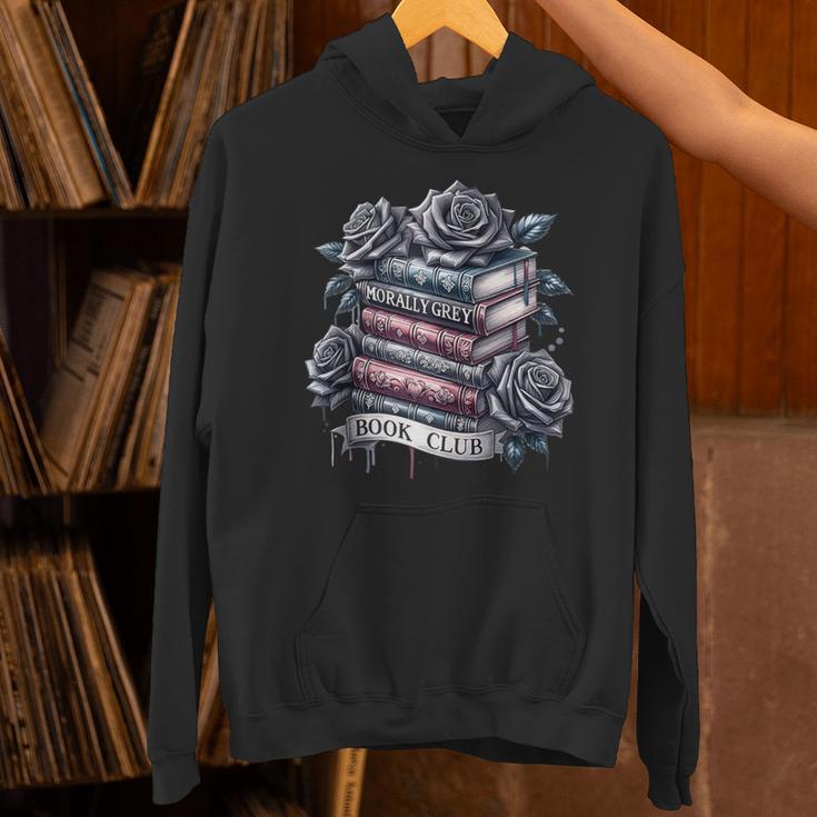 Morally Grey Book Club Floral Book Lover Graphic Unisex Hoodie