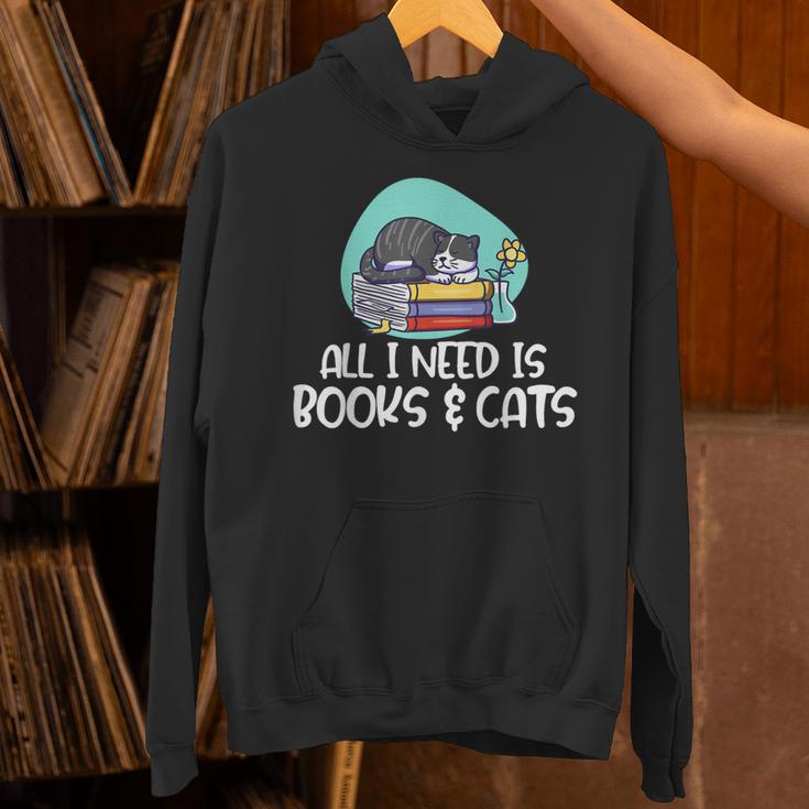 All I Need Is Books & Cats Unisex Hoodie