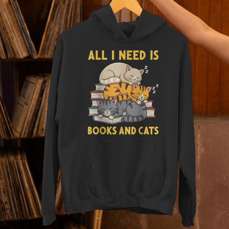 All I Need Is Books And Cats Unisex Hoodie