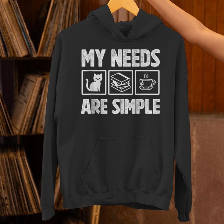 My Needs Are Simple Cat Reading Books Tea Unisex Hoodie