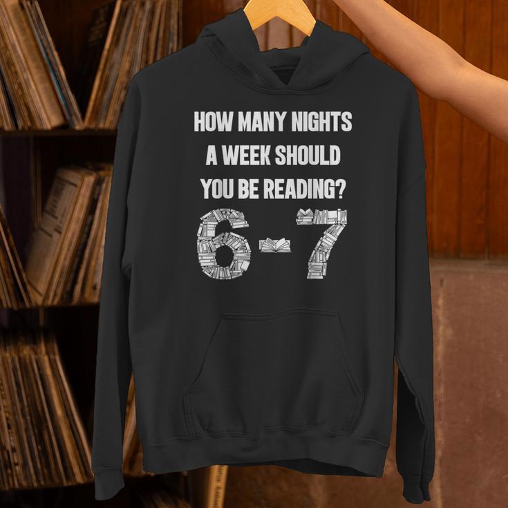 How Many Nights A Week Reading 6-7 67 Teacher Student Books Unisex Hoodie