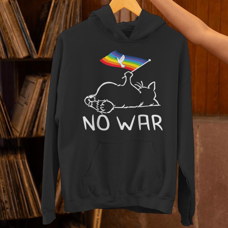 No War Peace Movement World Peace Peace Flag Cat パーカー
