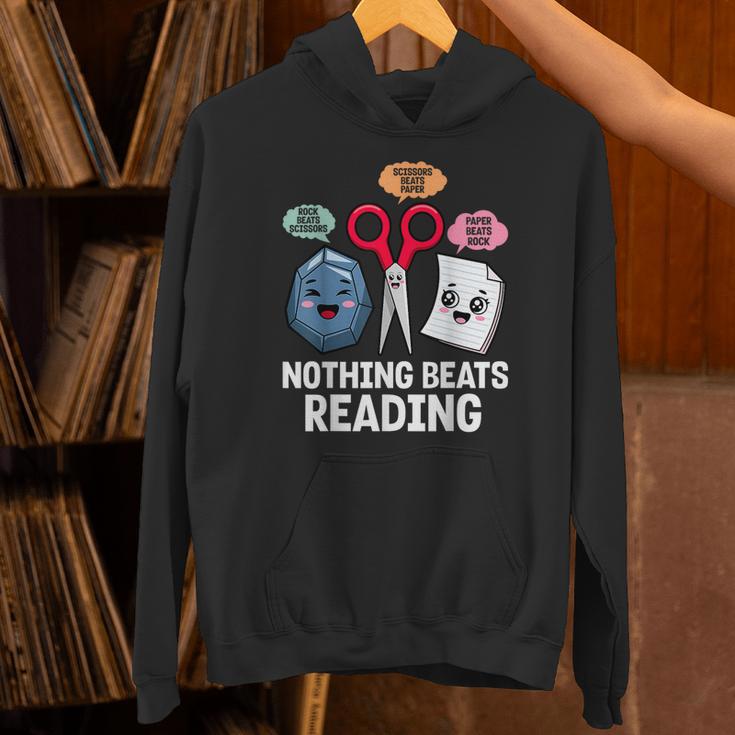 Nothing Beats Reading Rock Paper Scissors Book Lover Unisex Hoodie Nothing Beats Reading Rock Paper Scissors Book Lover Unisex Hoodie