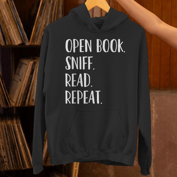 Open Book Sniff Read Repeat T-Shirt Unisex Hoodie