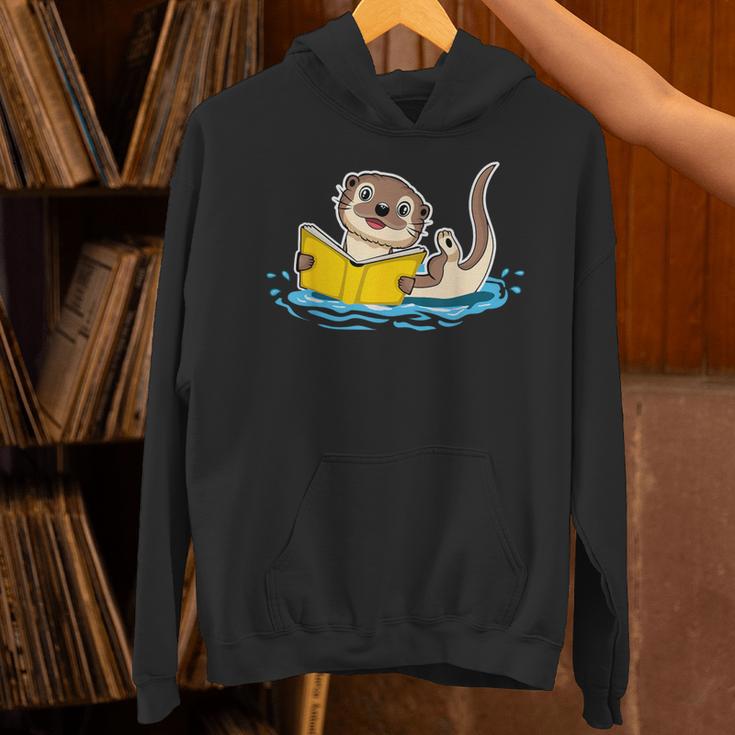 Otter Reading Bookaholics Sea Otter And Book Lover Unisex Hoodie