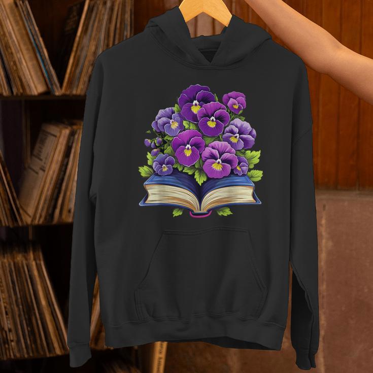 Pansies Flowers Book Pansy Floral Unisex Hoodie