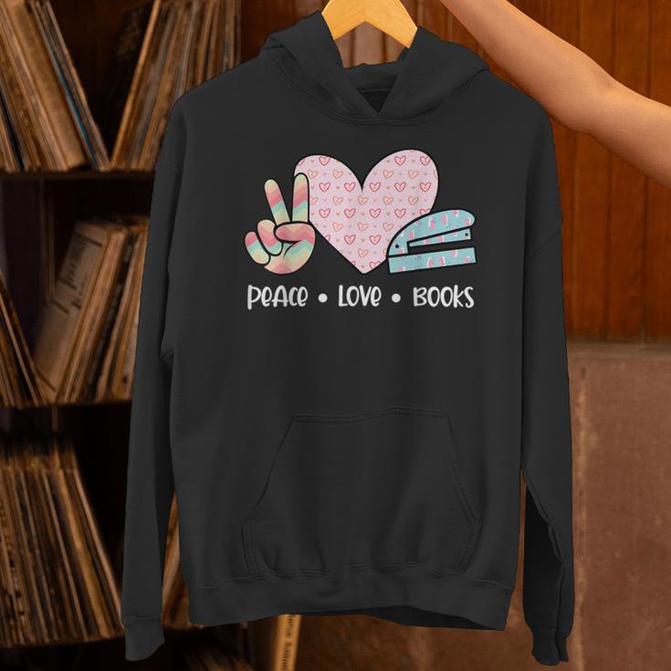Peace Love Books Reading Unisex Hoodie