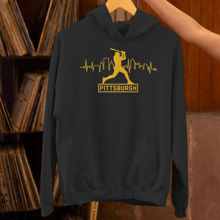 Pittsburgh Lovers Skyline Retro Baseball Heartbeat Men Women Unisex Hoodie Pittsburgh Lovers Skyline Retro Baseball Heartbeat Men Women Unisex Hoodie