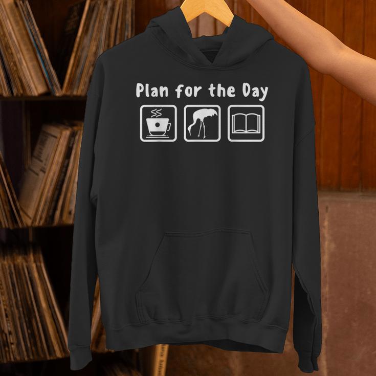 Plan For The Day Coffee Book And Sandhill Crane Unisex Hoodie