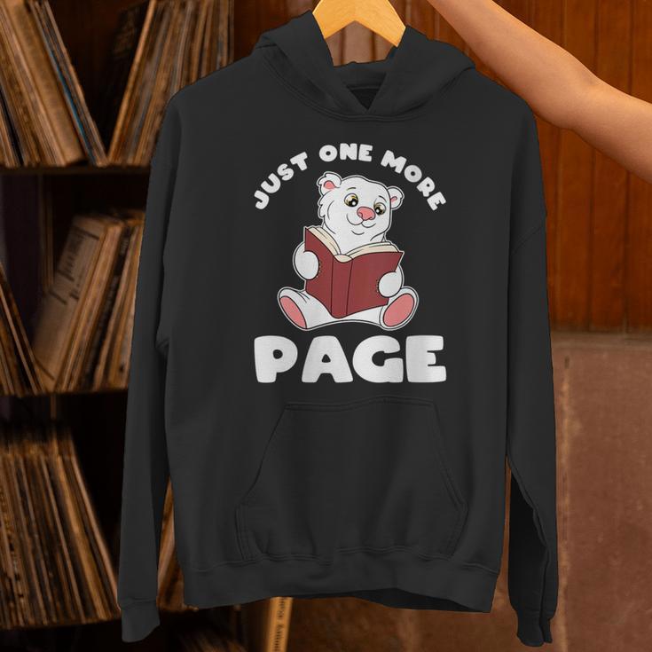 Polar Bear And Books Just One More Page Unisex Hoodie
