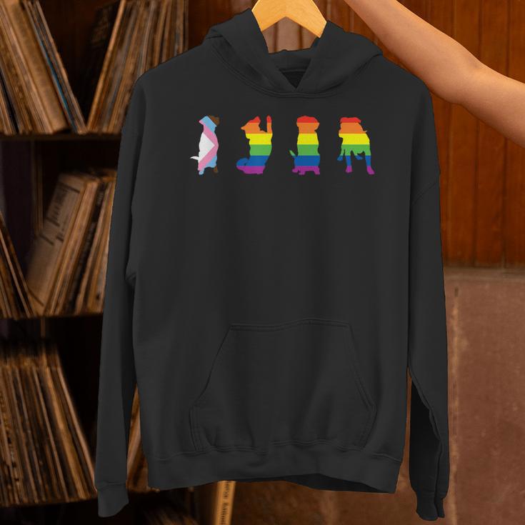 Progress Pride Cute Dog Lgbt プログレス ゲイ ペット好き パーカー