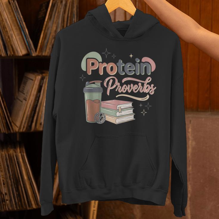 Protein And Proverbs Protein Workout Book Lover Gym Unisex Hoodie