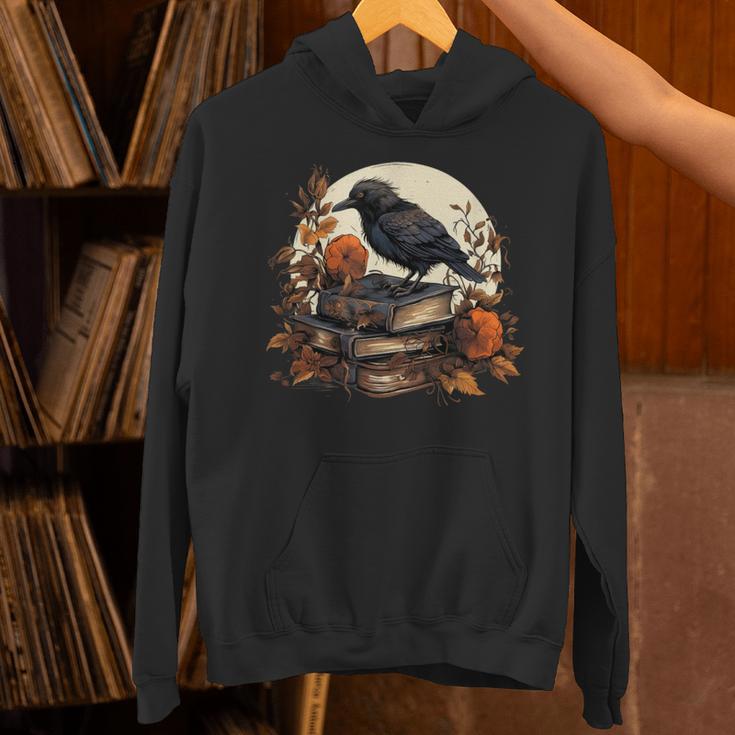 Raven Reading Book Occult Crow Unisex Hoodie