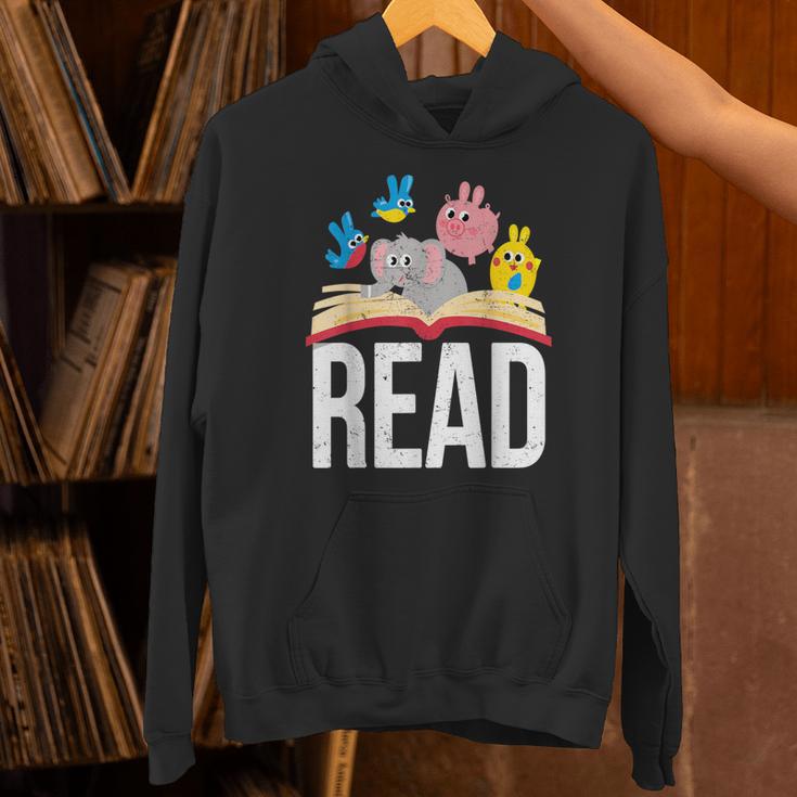Read Book Cute School Teacher Librarian Elephant Pigeon Unisex Hoodie Read Book Cute School Teacher Librarian Elephant Pigeon Unisex Hoodie