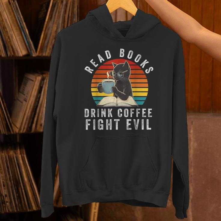 Read Books Drink Coffee Fight Evil Book Lover Worm Nerd Unisex Hoodie