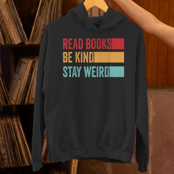 Read Books Be Kind Stay Weird Bookish Nerd Worm Lover Unisex Hoodie