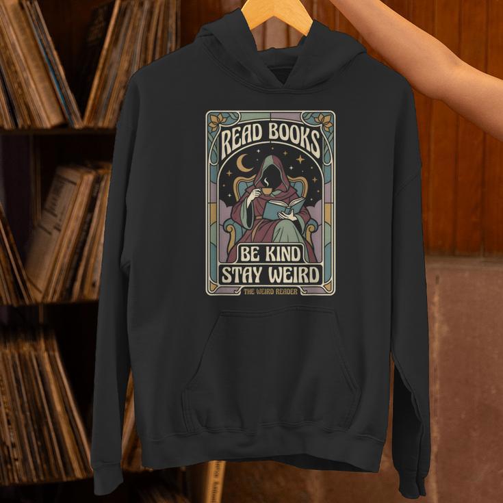 Read Books Be Kind Stay Weird Tarot Reaper Coffee Reading Unisex Hoodie Read Books Be Kind Stay Weird Tarot Reaper Coffee Reading Unisex Hoodie