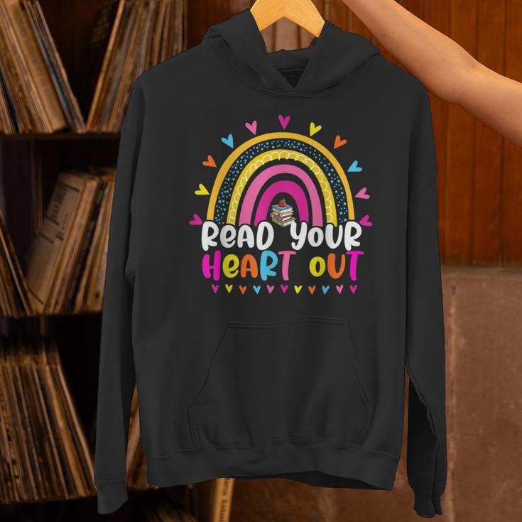 Read Your Heart Out Rainbow Teacher Reading Book Lover Men Women Girls Kids Unisex Hoodie Read Your Heart Out Rainbow Teacher Reading Book Lover Men Women Girls Kids Unisex Hoodie