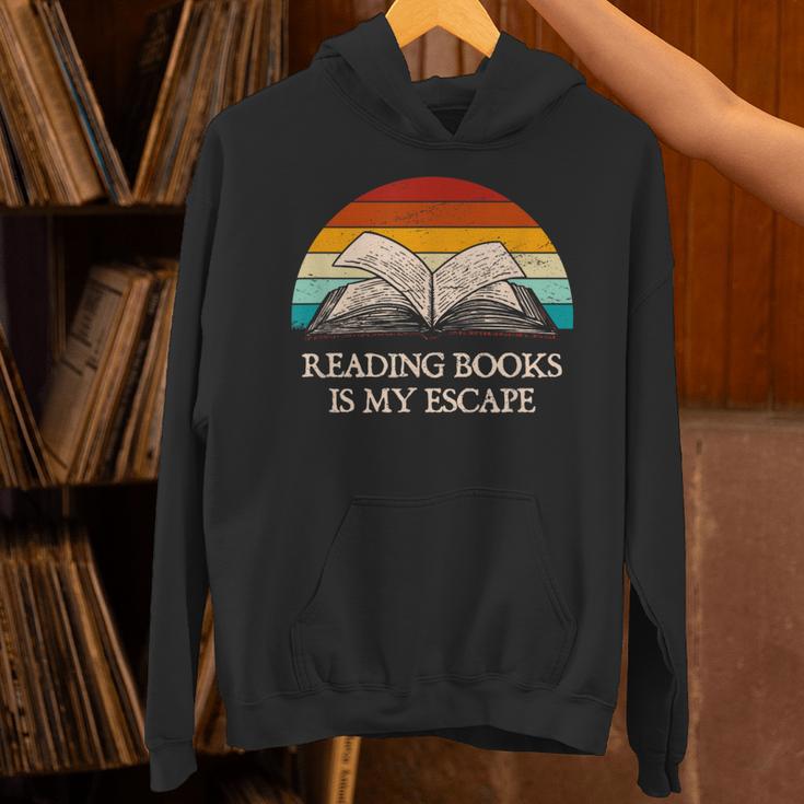 Reading Books Is My Escape Book Lover Humor Bookworm Unisex Hoodie