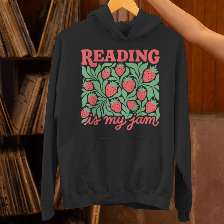 Reading Is My Jam Strawberry Bookish Book Lover Reader Nerd Unisex Hoodie