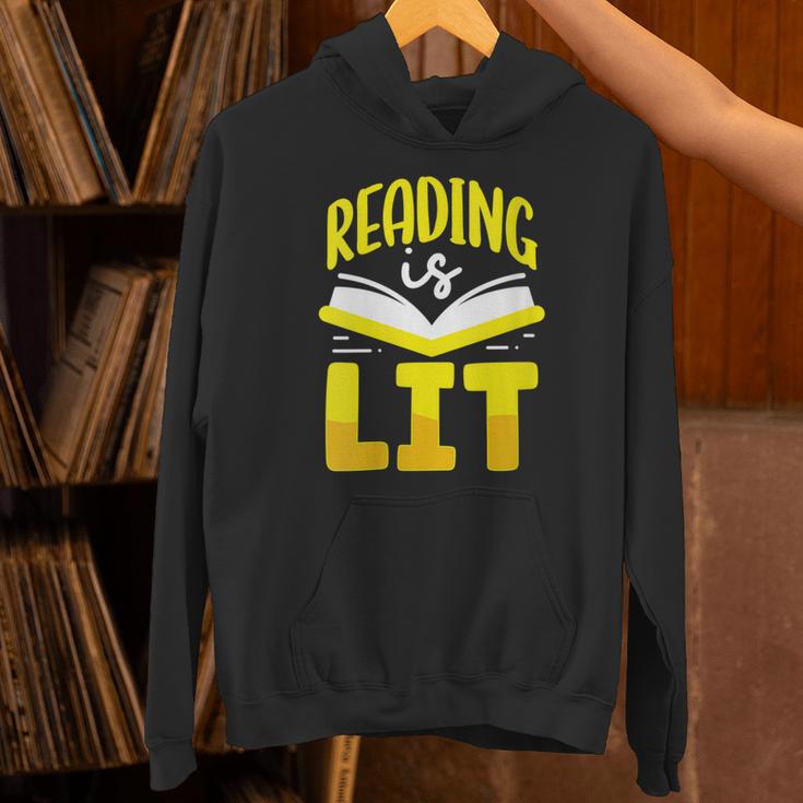 Reading Is Lit Bookworm Book Reading Unisex Hoodie
