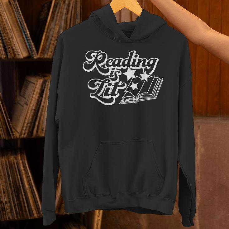 Reading Is Lit Men Women Kids Read Book Lover Unisex Hoodie