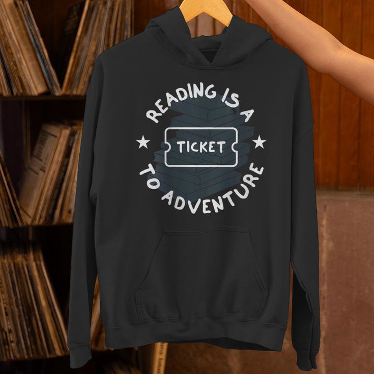Reading Is A Ticket To Adventure Book Lover Reading Teacher Unisex Hoodie