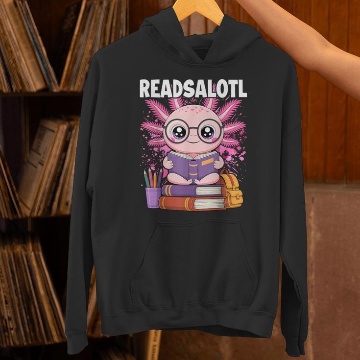 Readsalotl Axolotl Reading Book Bookworm Unisex Hoodie