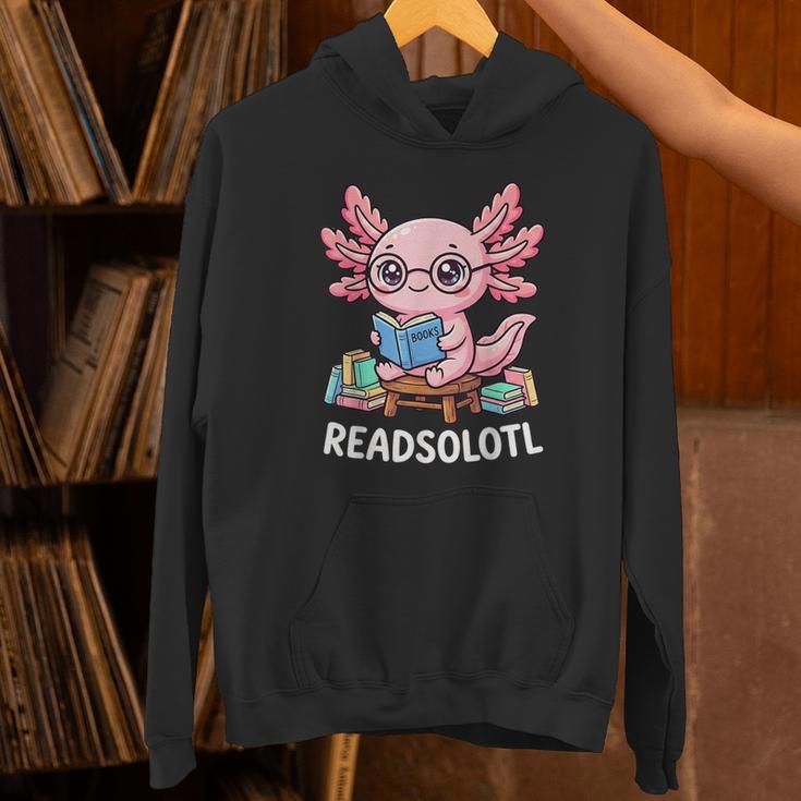 Readsolotl Axolotl Read Books Reading Book Lover Kids Unisex Hoodie