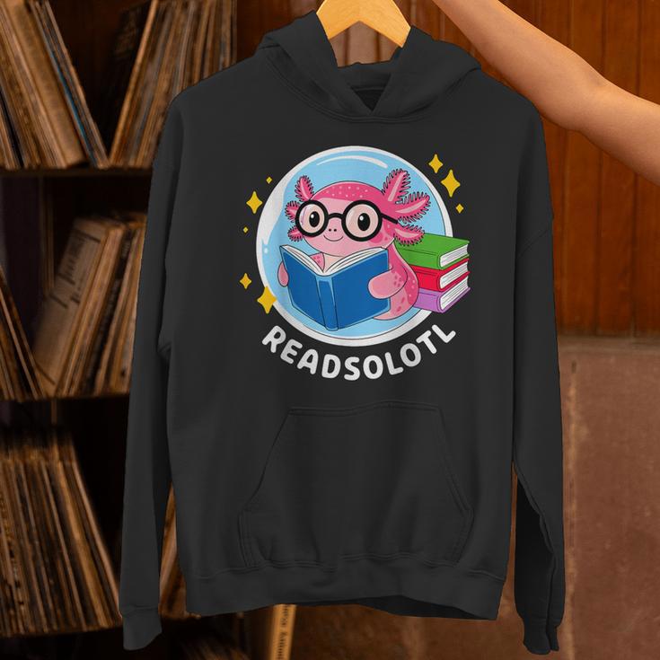 Readsolotl Axolotl Reading Book Unisex Hoodie Readsolotl Axolotl Reading Book Unisex Hoodie
